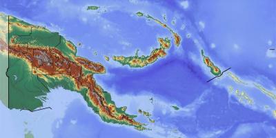 Pápua új-guinea-topográfiai térkép