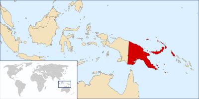Pápua új-guinea elhelyezkedés a világ térkép