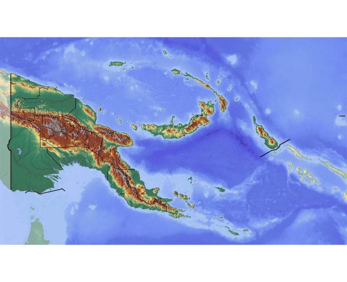 pápua új-guinea-topográfiai térkép