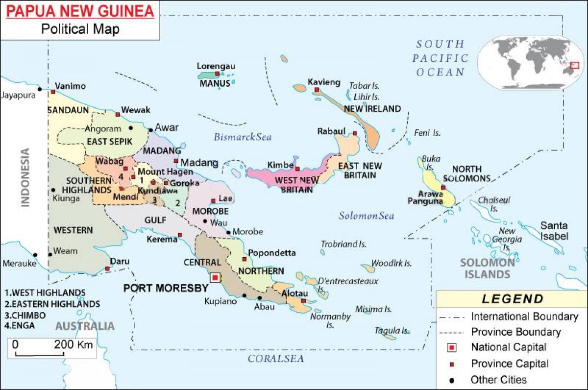térkép pápua új-guinea tartomány